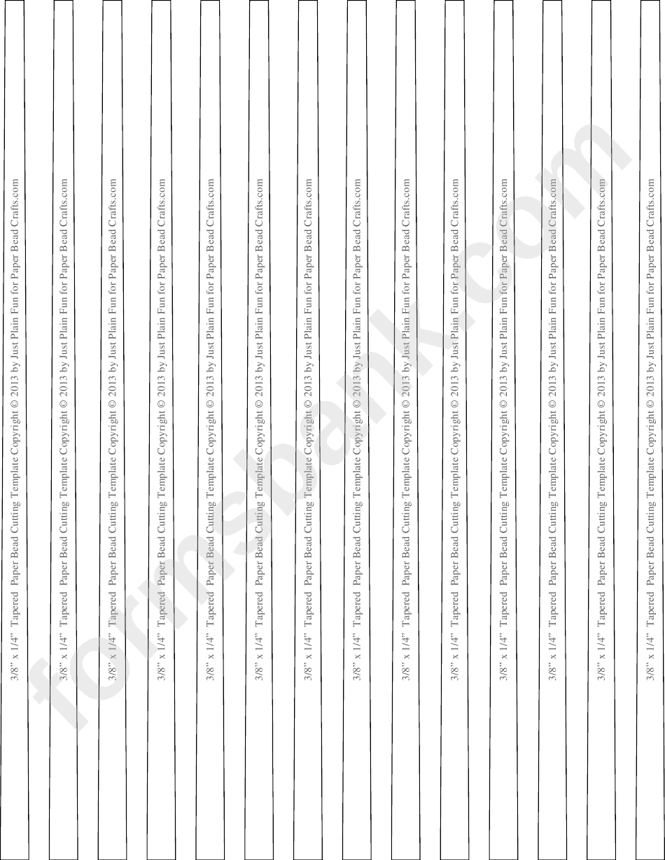 3/8 X 1/4 Paper Bead Template