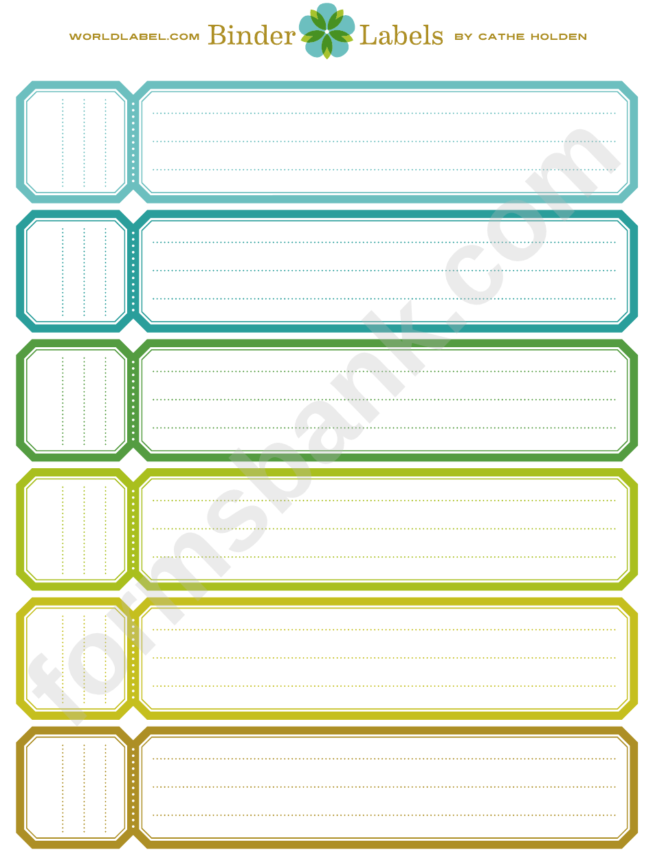 Binder Spine Template printable pdf download