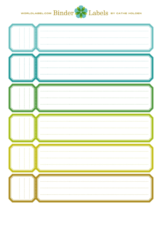 Folder Spine Labels Template