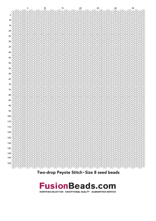 Two-Drop Peyote Stitch Graph Paper - Size 8 Seed Beads Printable pdf