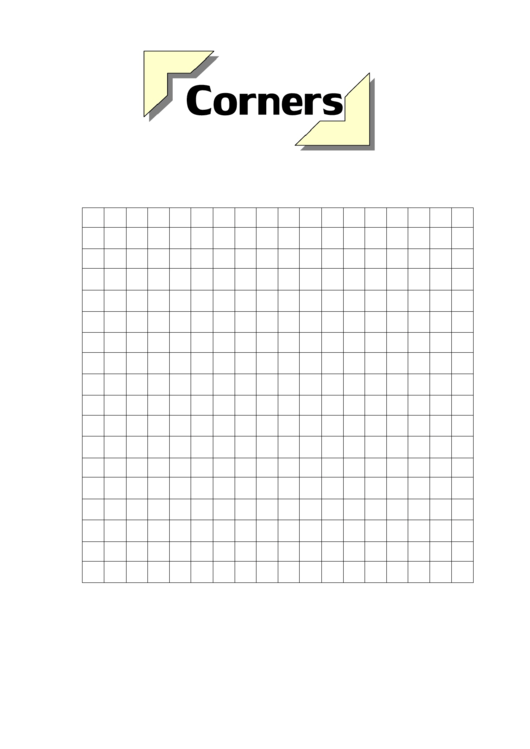 Corners Game Template With Instructions Printable pdf