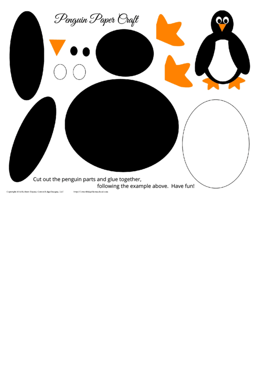 Penguin Paper Craft Printable pdf