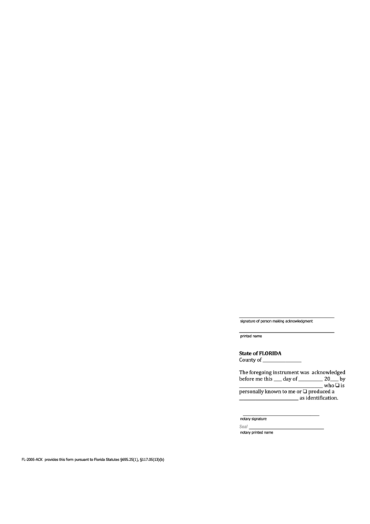 State Of Florida Notary Form Printable pdf