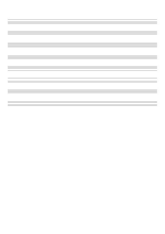 Blank Staff Paper - 8 Staves Per Page, Landscape Printable pdf