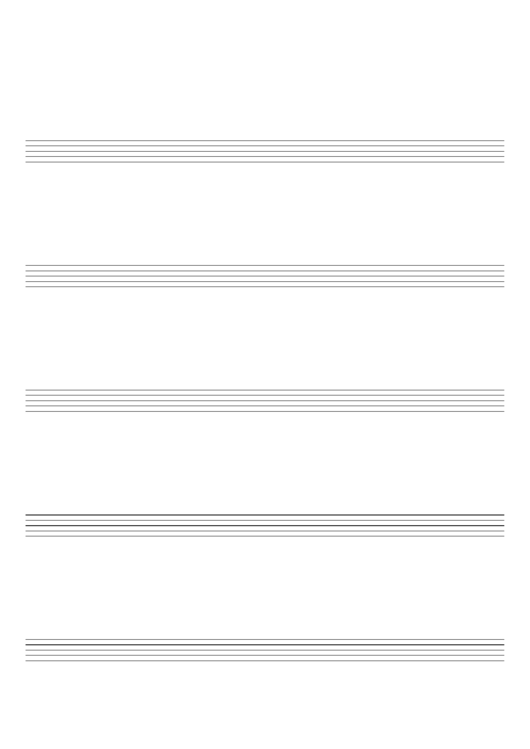 Blank Staff Paper - 5 Staves Per Page Printable pdf
