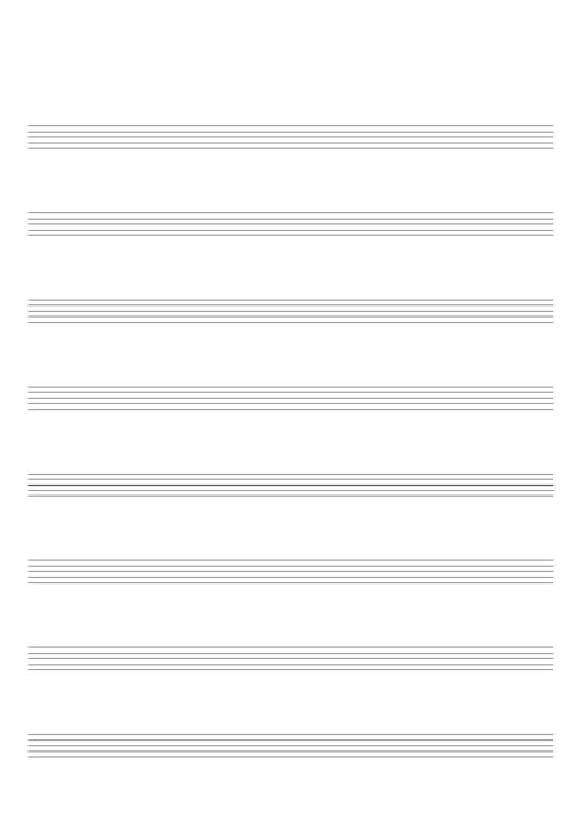 Blank Staff Paper - 8 Staves Per Page Printable pdf