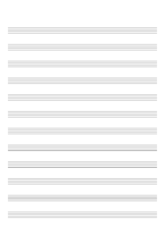 Blank Staff Paper - 12 Staves Per Page Printable pdf