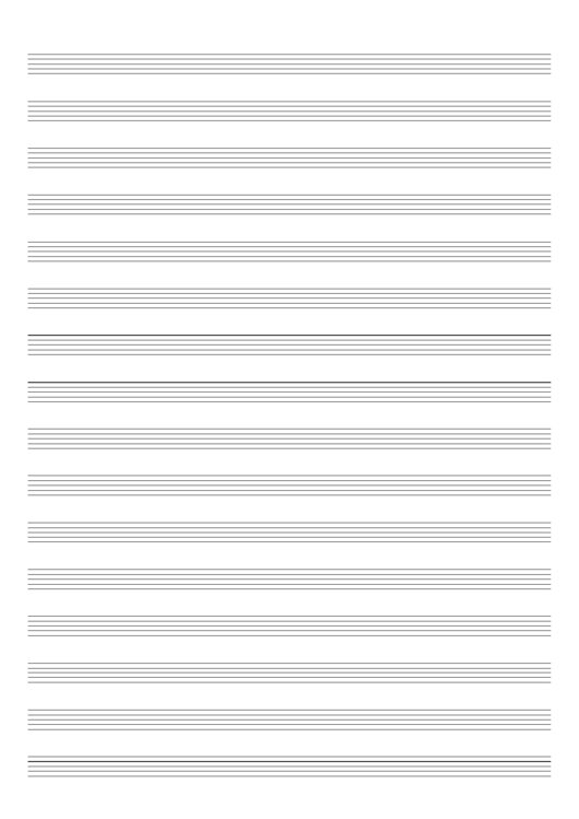 Blank Staff Paper - 16 Staves Per Page Printable pdf