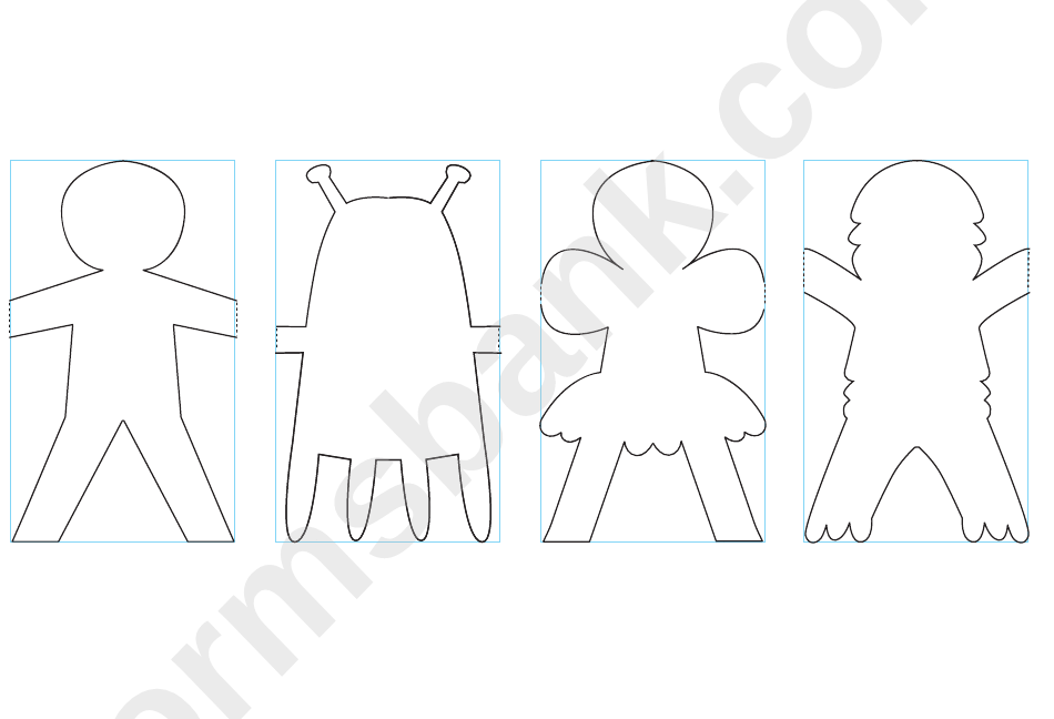 Paper Doll Chain Template Printable Pdf Download