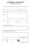 Personal Assistant Application Form