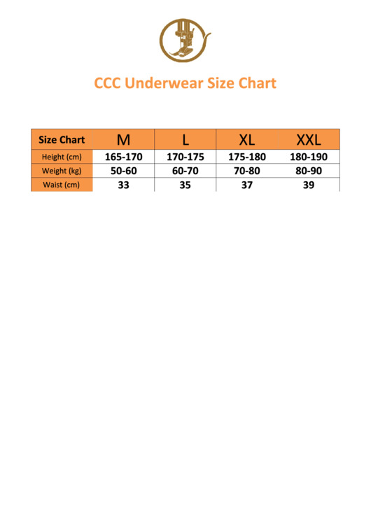 Ccc Underwear Size Chart Printable pdf