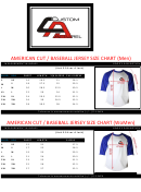 Custom Apparel American Cut/baseball Jersey Size Chart