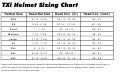 Txi Helmet Sizing Chart