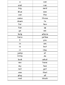 High Frequency Word List Printable pdf