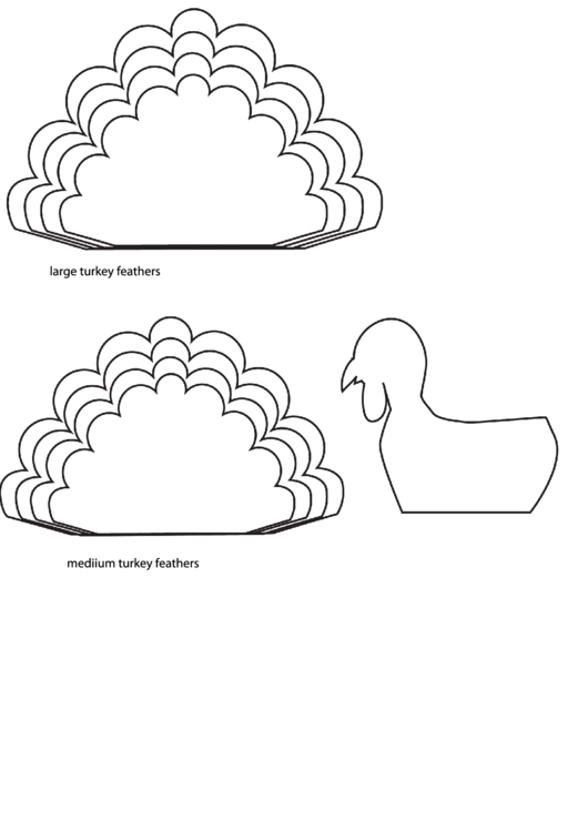 Large And Medium Turkey Feathers Templates Printable pdf