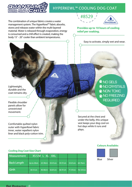 Quantum Chill Hyperkewl Cooling Dog Coat