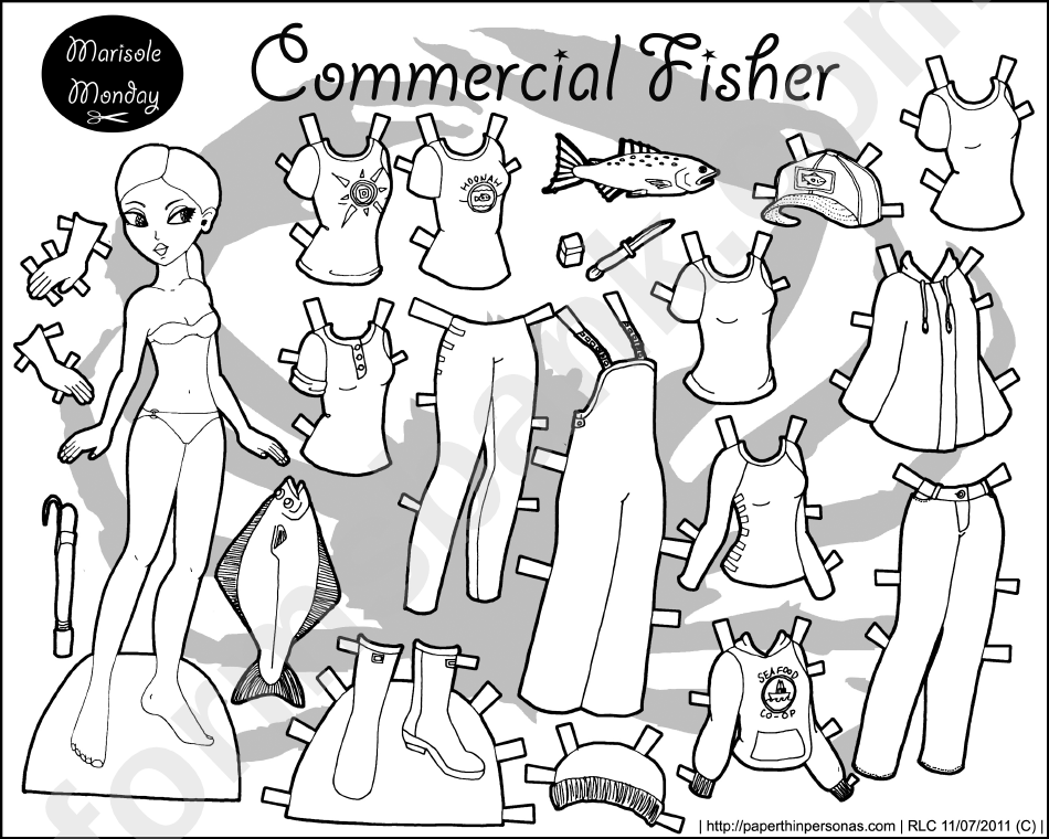 Commercial Fisher Paper Doll Template