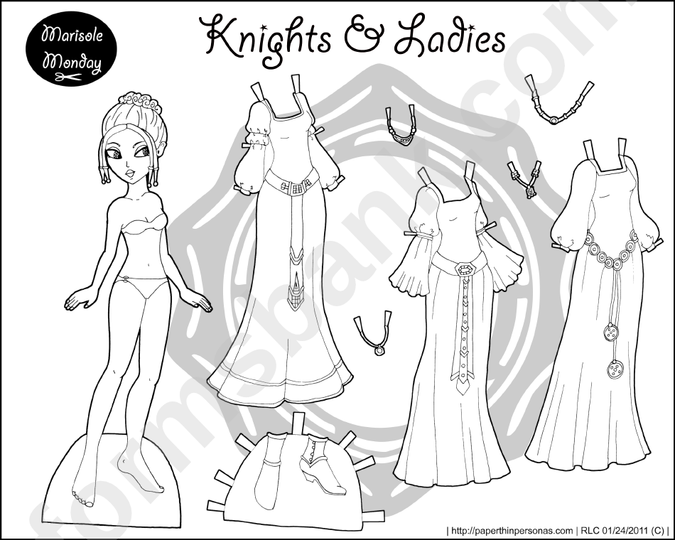 Knights & Ladies Paper Doll Template