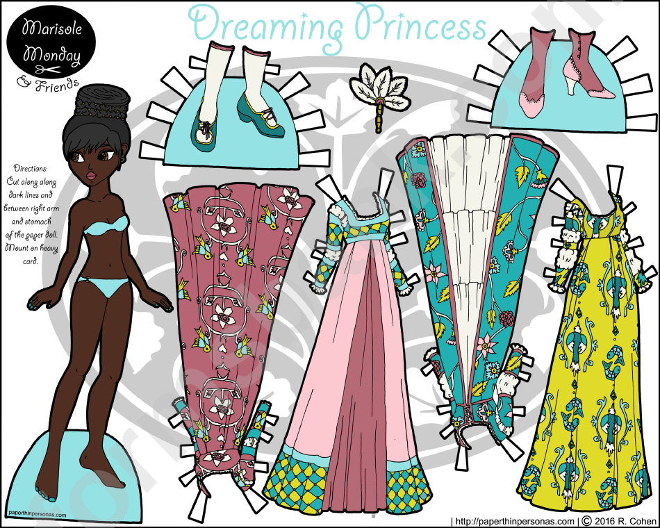 Dreaming Princess Paper Doll Template