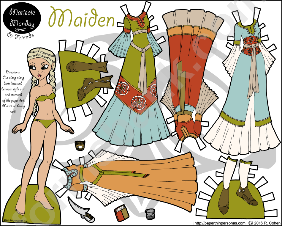 Maiden Paper Doll Template