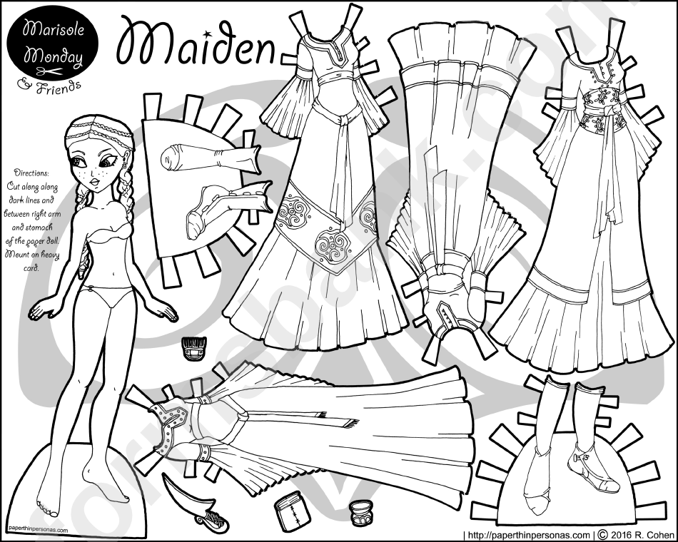Maiden Paper Doll Template
