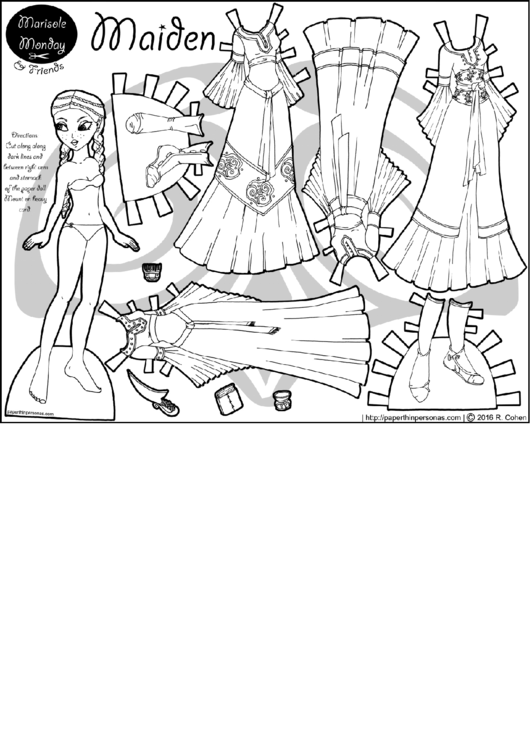 Maiden Paper Doll Template Printable pdf