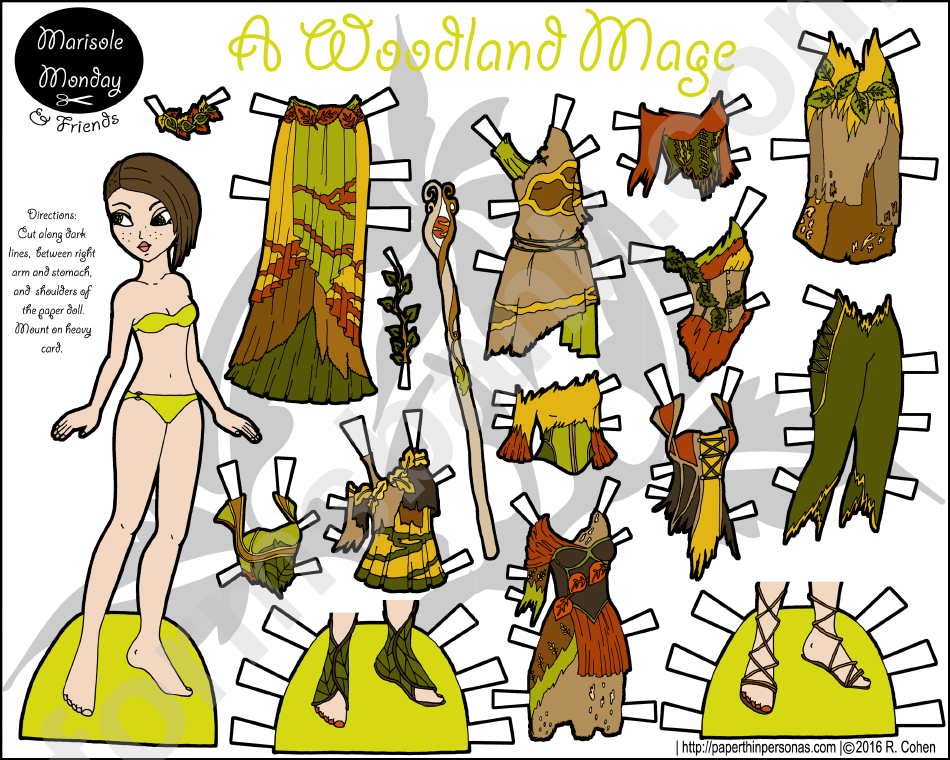 Cwoodland Mage Paper Doll Template