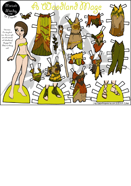 Cwoodland Mage Paper Doll Template Printable pdf