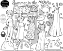 1930s Summer Paper Doll Template