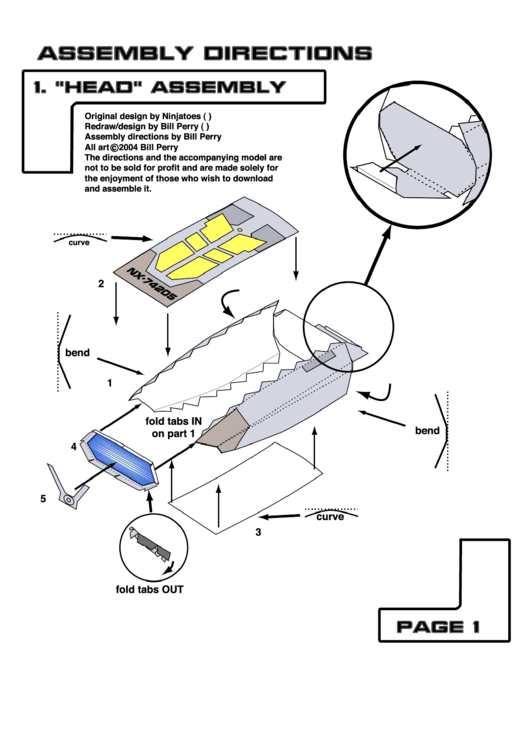 U.s.s. Defiant Nx-74205 Assembly Directions Paper Model Printable pdf