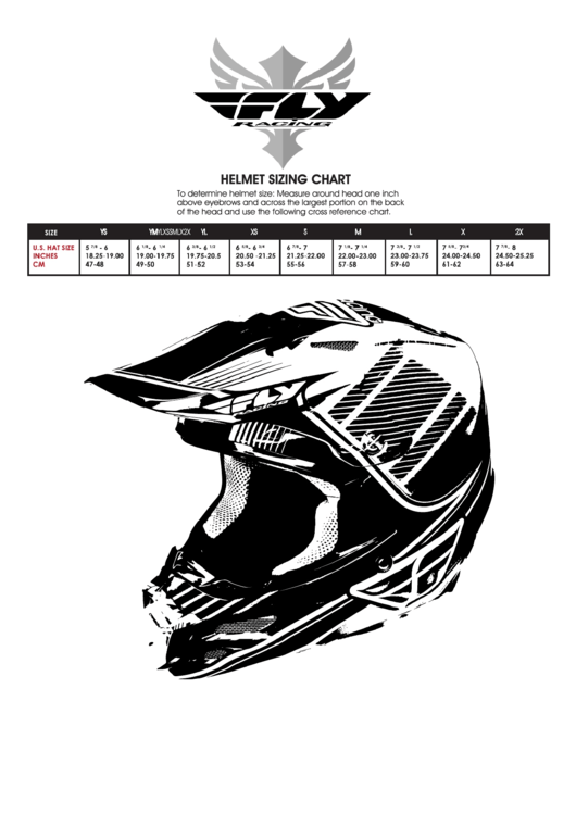 Fly Racing Helmet Sizing Chart Printable pdf
