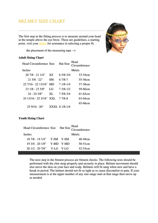 Ecklund Motorsports Helmet Size Chart Printable pdf