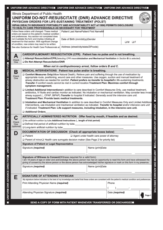 Illinois Polst Forms Printable pdf