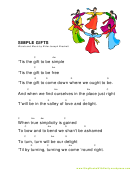 Color Chord Chart - Simple Gifts By E J Brackett