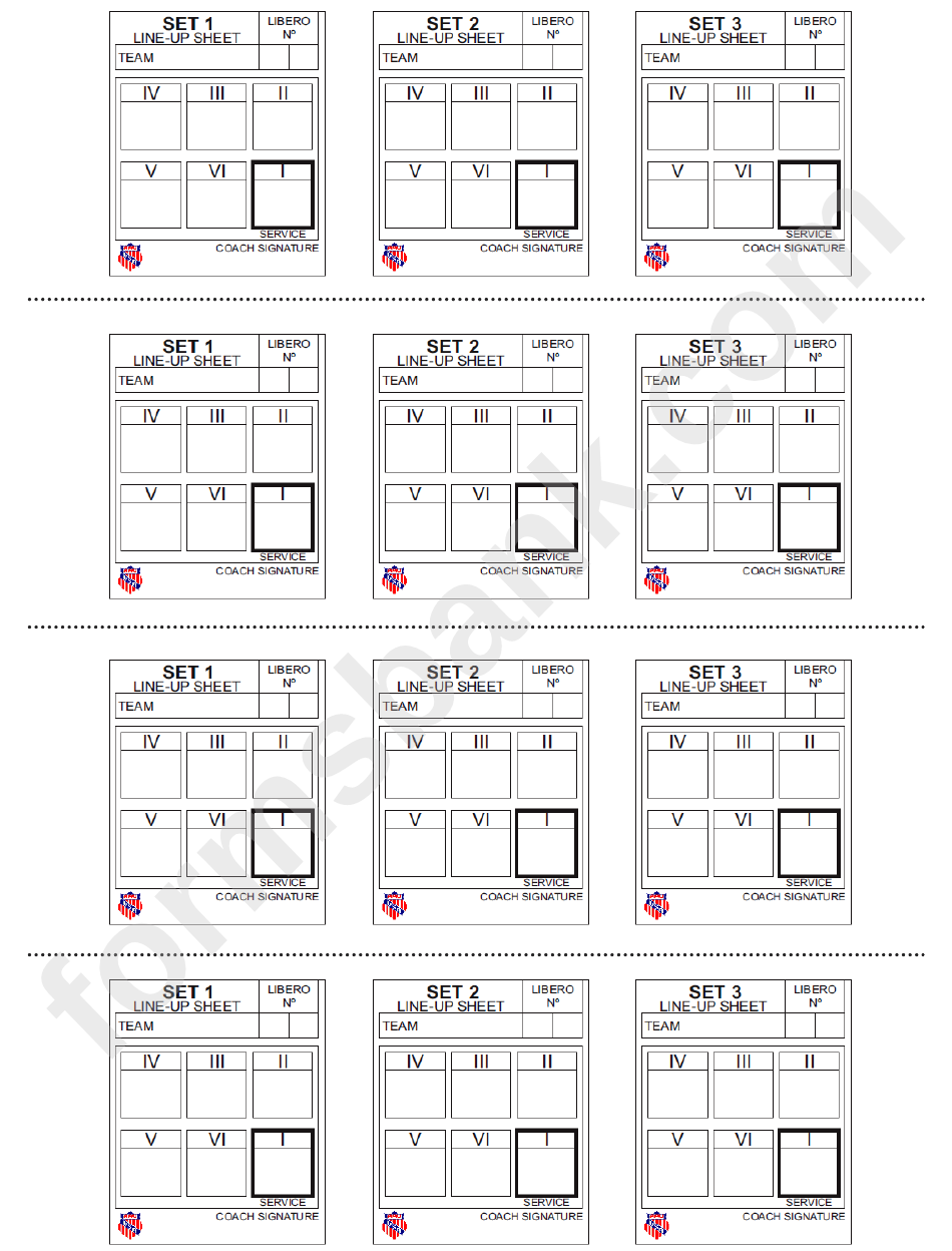 Printable Volleyball Lineup Sheet