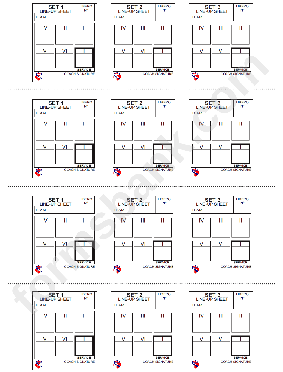 Volleyball Lineup Sheet Printable Pdf Download
