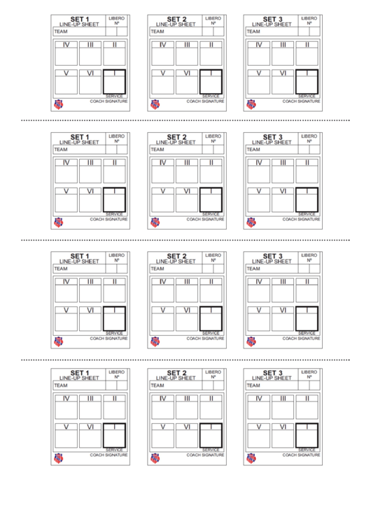 Volleyball Lineup Sheet Printable pdf