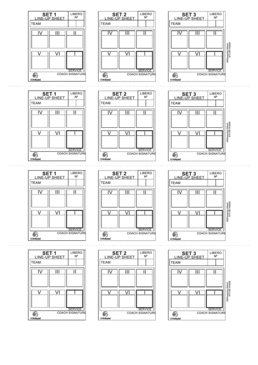 Line Up Sheet Gateway Region Volleyball Printable pdf