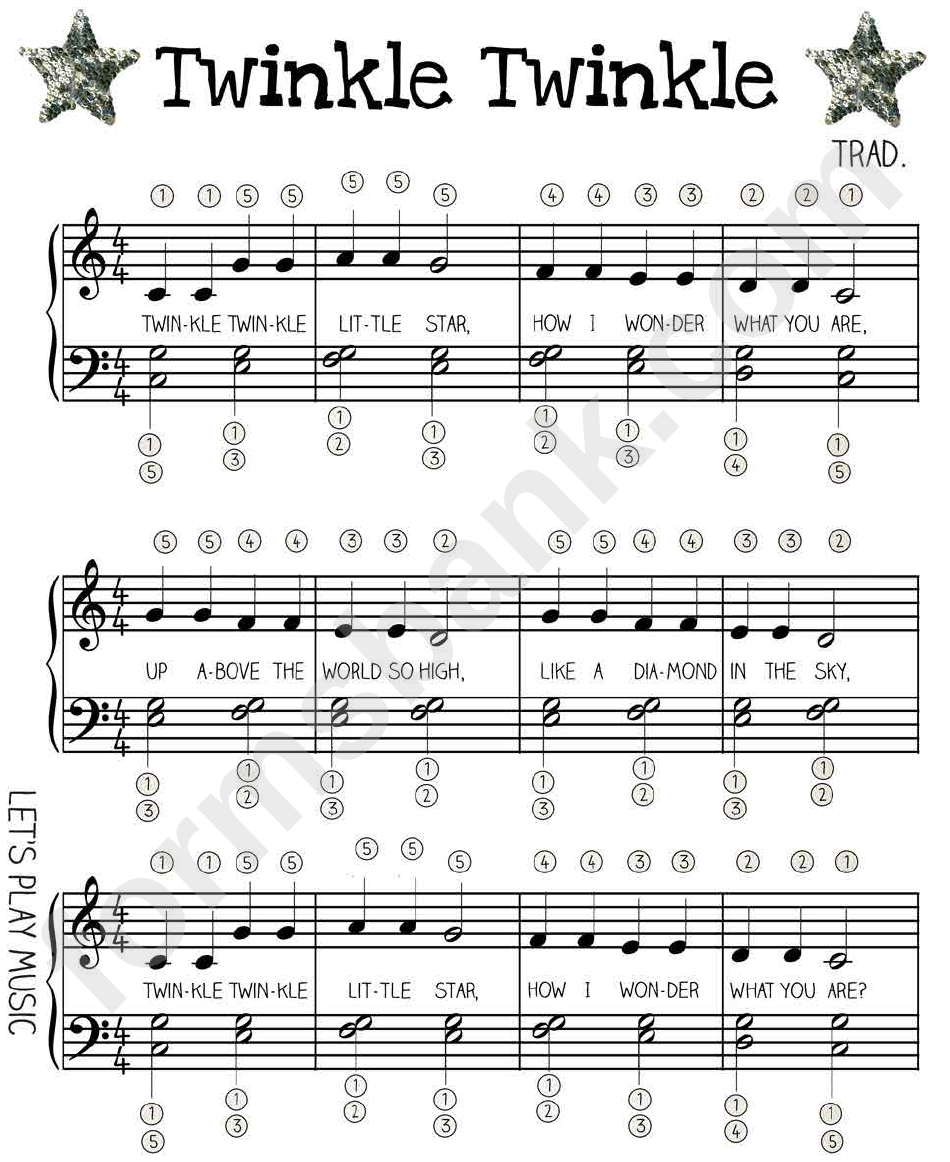 Twinkle Twinkle Little Star Easy Piano Music