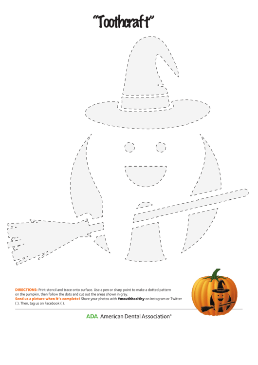 Toothcraft Pumpkin Carving Template Printable pdf