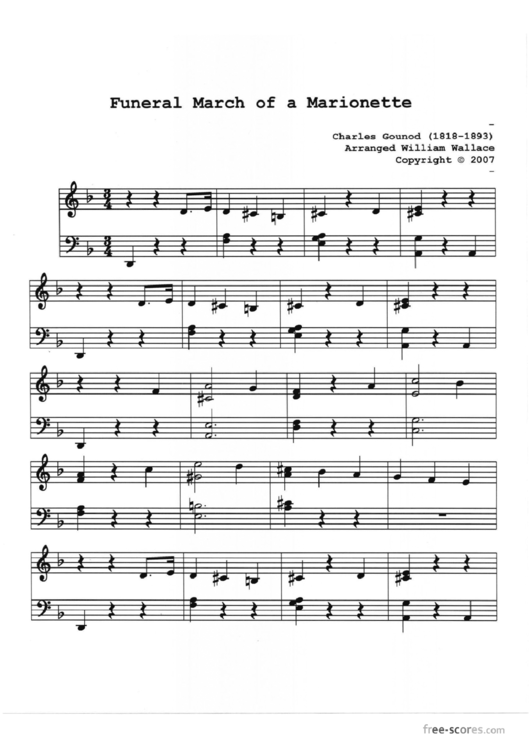 Funeral March Of A Marionette By C Gounod Printable pdf