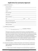 Application For Contractor Approval