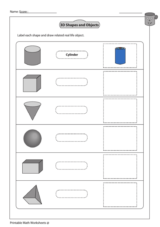 3d Shapes And Objects Printable pdf