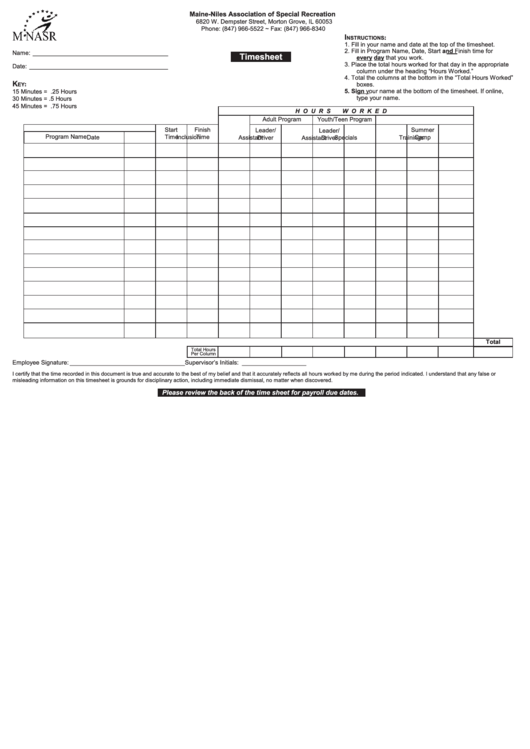 Fillable Hours Worked Timesheet Template Printable pdf