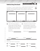 Subtracting Decimals Worksheet