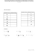 Converting Fractions To Decimals And Decimals To Fractions Worksheet