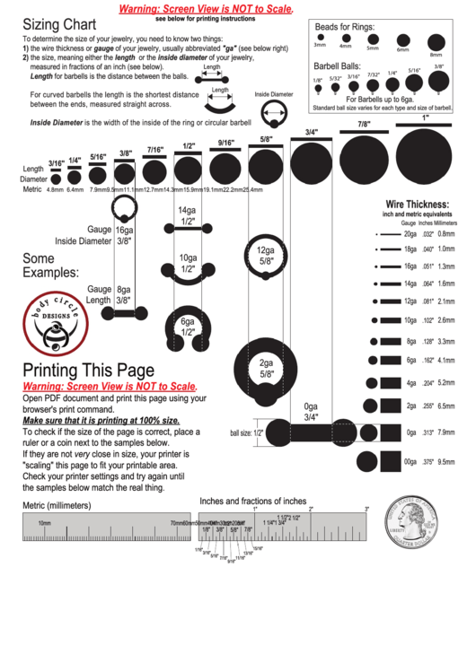Body Circle Body Jewelry Sizing Chart Printable pdf