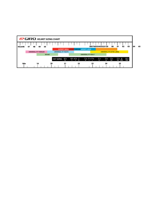 Giro Helmet Sizing Chart Printable pdf