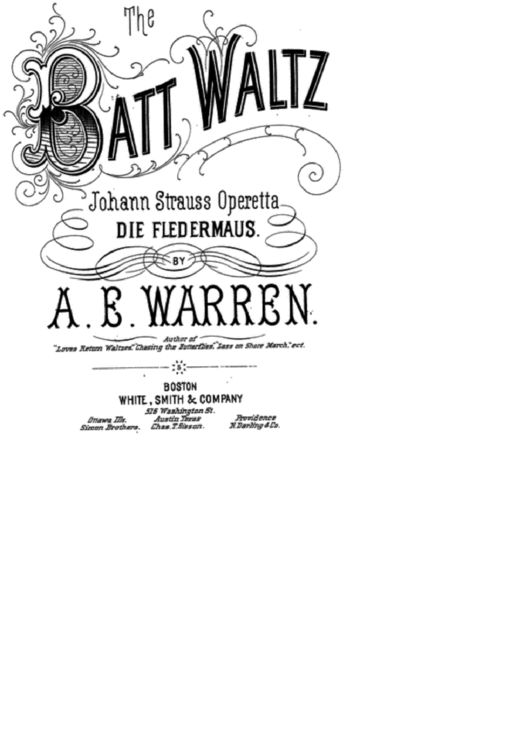 Batt Waltz By (Johann Strauss Operetta) Printable pdf