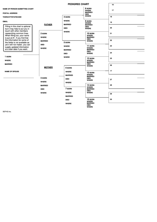 Pedigree Chart Printable pdf